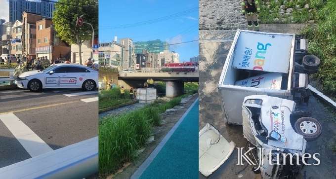 서울 성북구 보문2교 구간(성신여대 방면 ↔ 경동고 사거리 방면)에서 교통사고가 발생, 시민들이 불편을 겪고 있다.(사진=KJtimes)